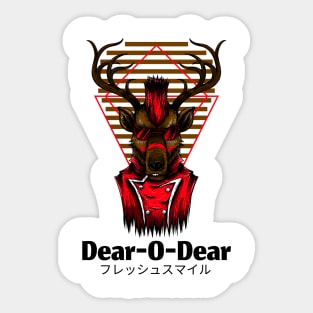 Dear-O-Dear Reindeer Stag Sticker